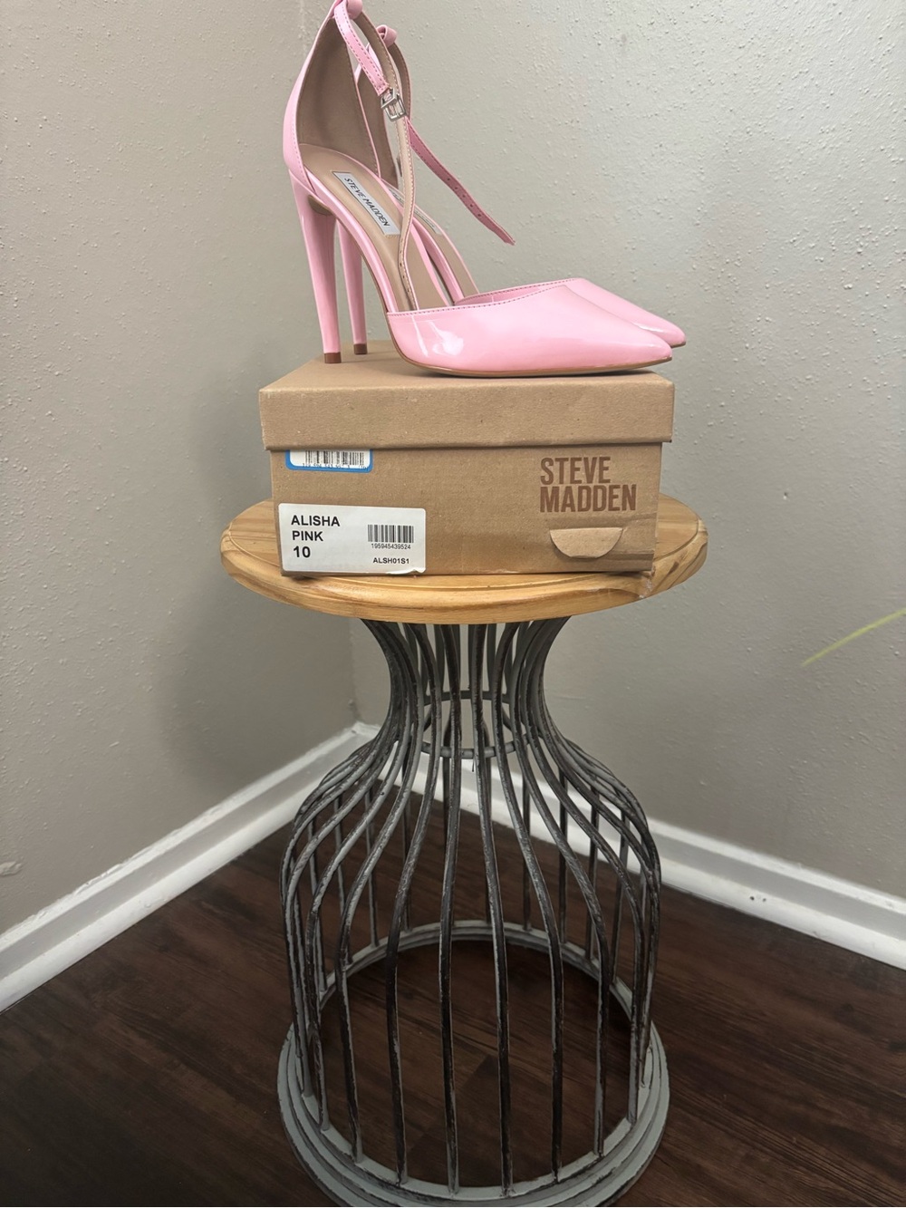 Steve Madden Pink Patent Stiletto Ankle-Strap Pumps